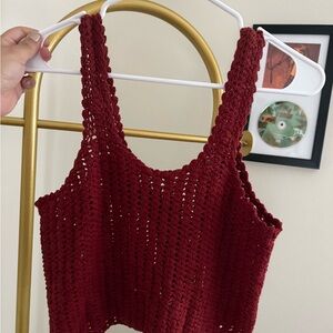 EARTHBOUND Deep Red Knit Crop Top